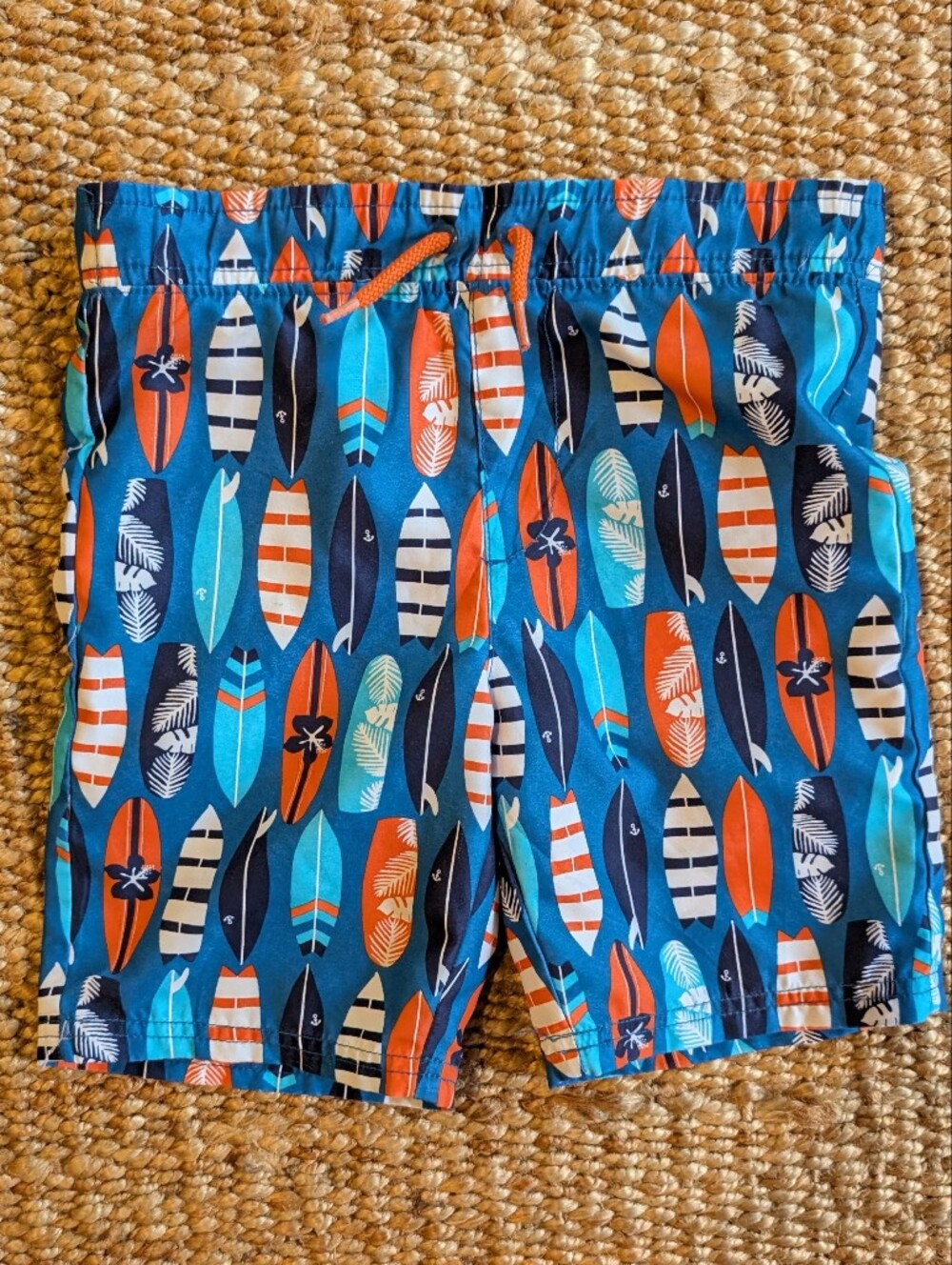 Gymboree Toddler Boys Surfboard Print Swim Trunks - Blue & Orange Size 5T